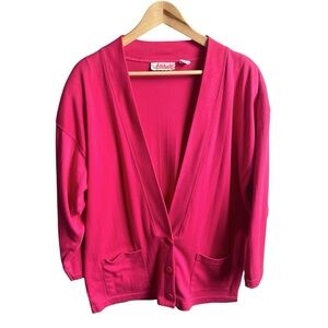 Vintage 80s Vibrant Pink Cardigan